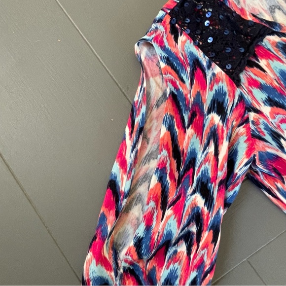 JUSTICE Girls Cold Shoulder Multi Colored Layered Ruffled Dress size 10 - Picture 12 of 16